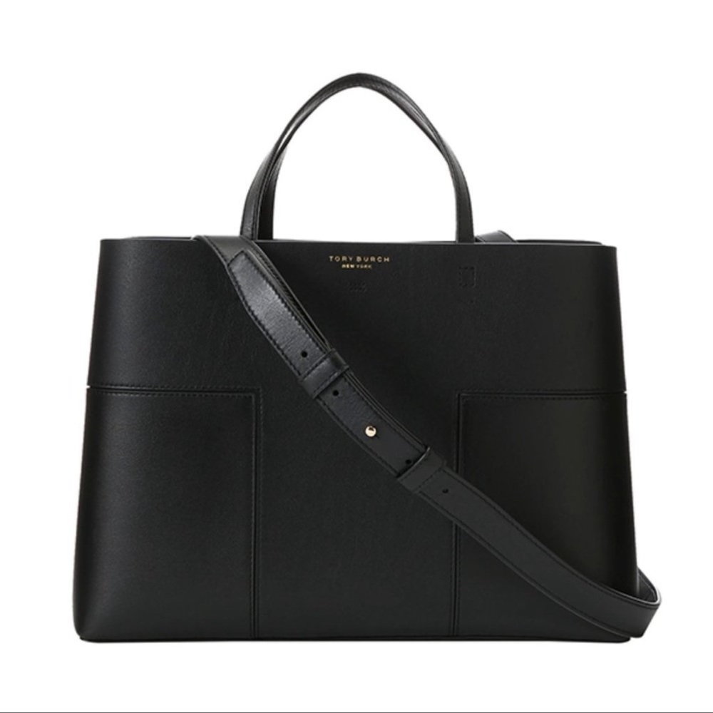 Tory Burch Block T Tote in Black